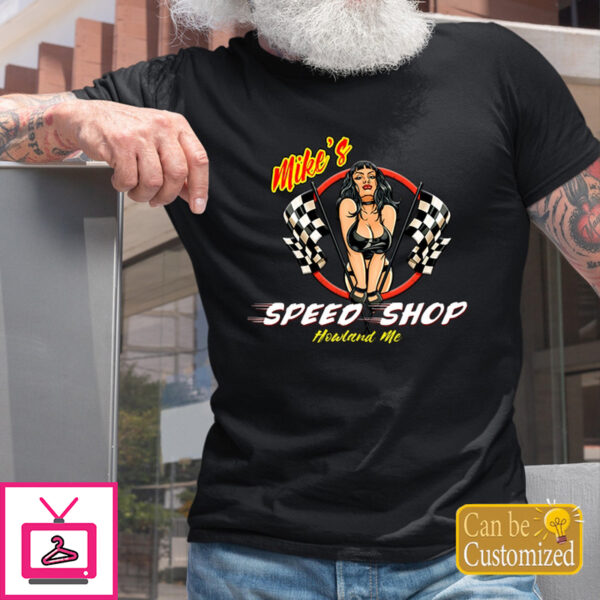 Pinup Girl With Racing Flags T Shirts