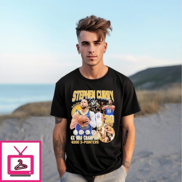 Stephen Curry Golden State Warriors 4X Nba Champions 4000 3-Pointers Night Night Signature Vntage T-Shirt