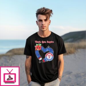 Texas Rangers Teacher Teach Love Inspire Heart Sign 2025 T-Shirt