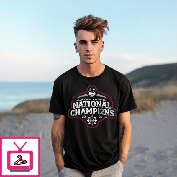 Uconn Huskies Wbb 2025 Ncaa Champions Logo T-Shirt