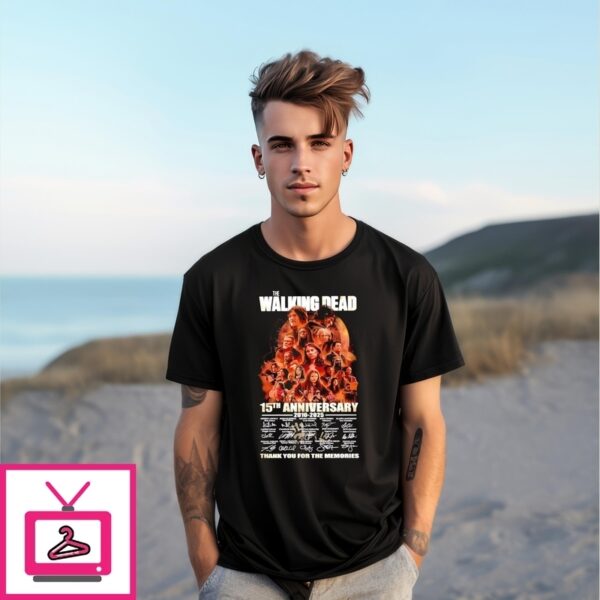 Walking Dead 15Th Anniversary 2010 2025 Thank You For The Memories Signature T-Shirt