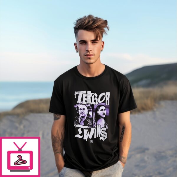 Wwe Terror Twins Purple Portrait T-Shirt