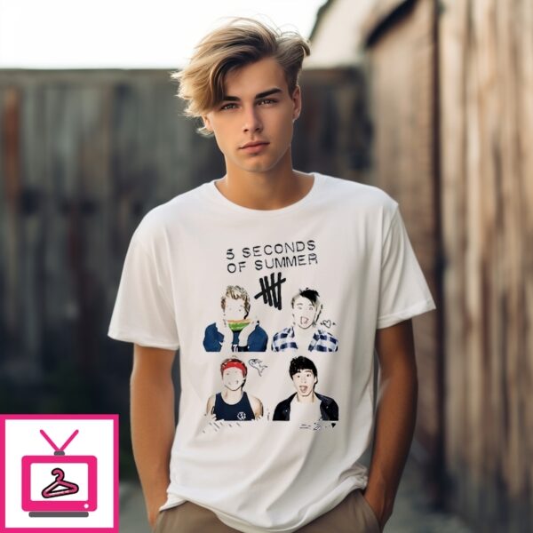 5 Seconds Of Summer Photo Scribble T-Shirt