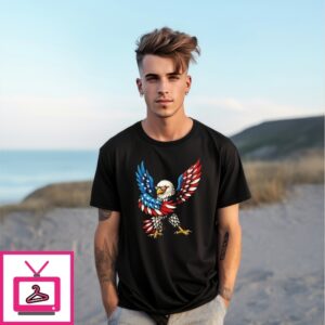 American Flag Usa Dabbing Bald Eagle Patriotic 4Th Of July T-Shirt