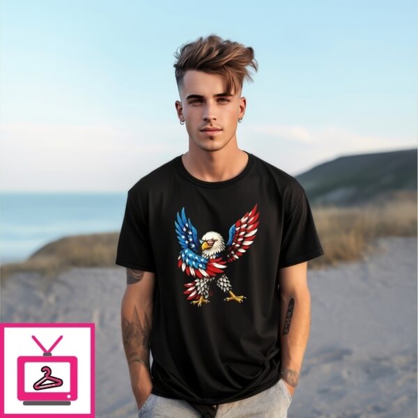 American Flag Usa Dabbing Bald Eagle Patriotic 4Th Of July T-Shirt