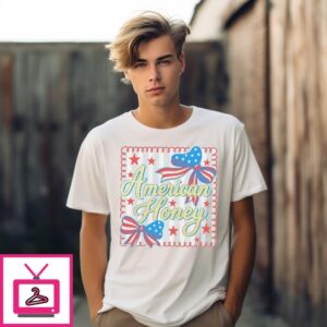 American Honey Coquette Preppy 4Th Of July Girly Memorial Day Vintage Usa Independence Day T-Shirt