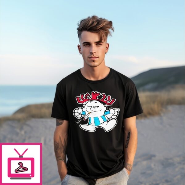 Cool Punch Smoking Mascot Meme Cartoon T-Shirt