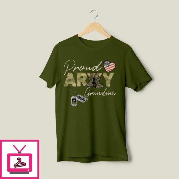 Custom Proud Army Grandma Family Mom Dad Brother Sister Papa T-Shirt