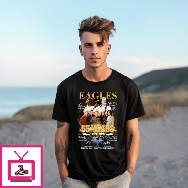 Eagles 55 Years 1971 2026 Thank You For The Memories Signatures T-Shirt
