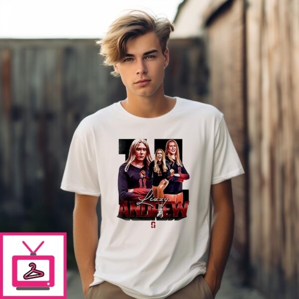 Elizabeth Andrew Stanford Volleyball Player Collage T-Shirt