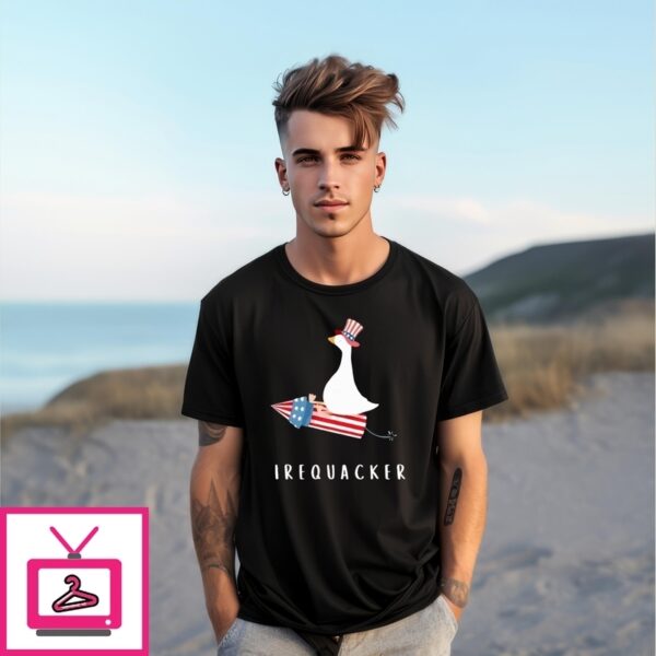 Firequacker Goose 4Th Of July Usa American Flag Independence Day T-Shirt