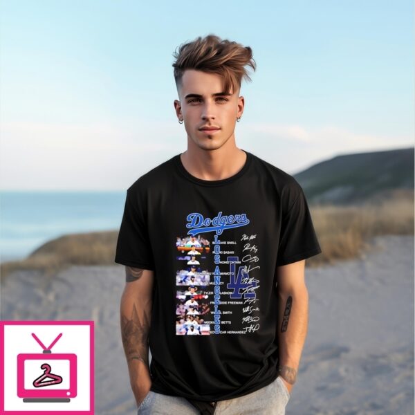 Los Angeles Dodgers Player Name Signature 2025 T-Shirt