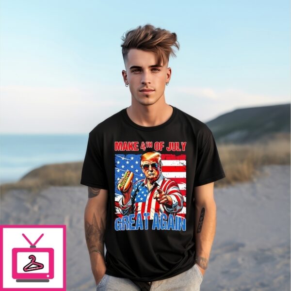 Make 4Th Of July Great Again Trump Usa Flag T-Shirt