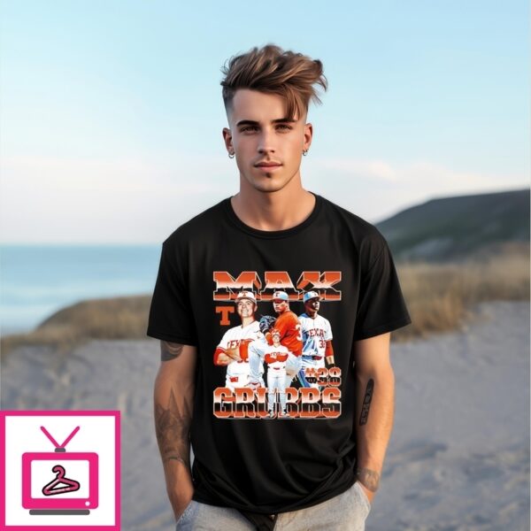 Max Grubb Texas Baseball Player Collage T-Shirt