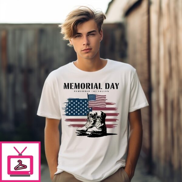 Memorial Day Remember The Fallen Military American Flag T-Shirt