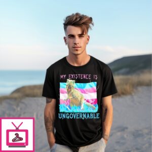 My Existence Is Ungovernable Dinosaur Transgender Flag T-Shirt