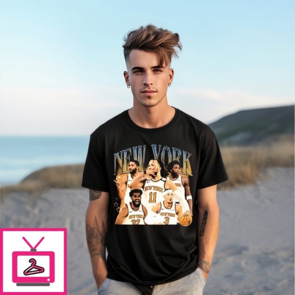 New York Basketball Nba Playoffs 2025 Vintage Bootleg Style T-Shirt