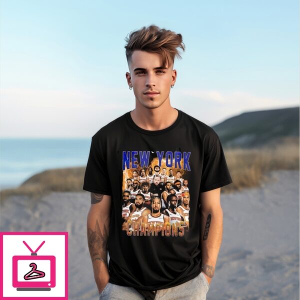 New York Knicks Champs 2025 Nba Vintage Bootleg Style T-Shirt