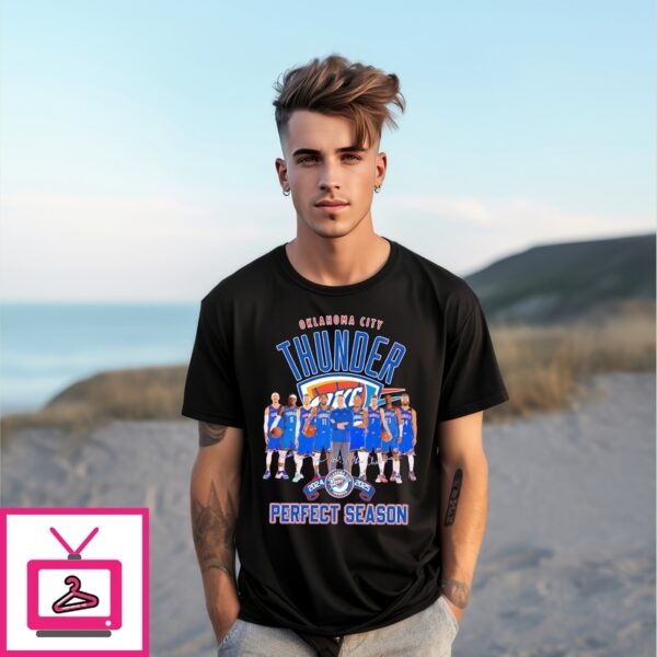 Oklahoma City Thunder 2024 2025 Perfect Season Players Signatures T-Shirt