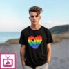 Rainbow Celebrate Pride And Positivity Heart Lgbtq T-Shirt