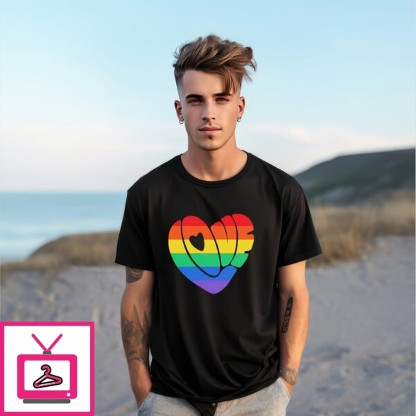 Rainbow Celebrate Pride And Positivity Heart Lgbtq T-Shirt