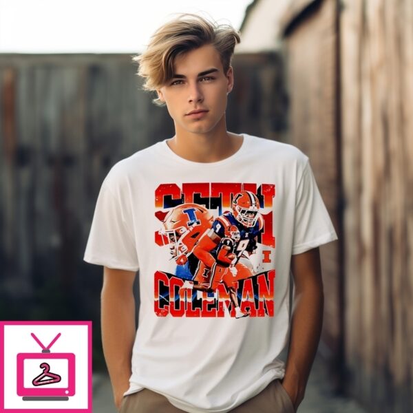 Seth Coleman Illinois Fighting Illini  Player Collage T-Shirt