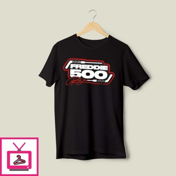 Seth Jarvis Wearing The Freddie 500 T-Shirt