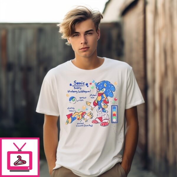 Sonic The Hedgehog Bubbly Blueberry Bubblegum T-Shirt