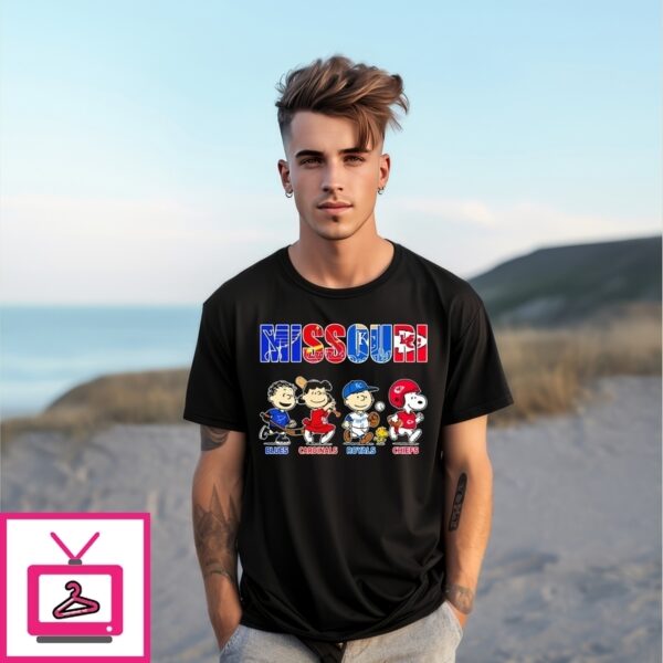 The Peanuts Characters Walking Missouri Sports Teams T-Shirt