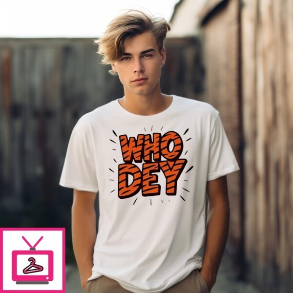 Who Dey Chicago Bengal Tiger  Text T-Shirt
