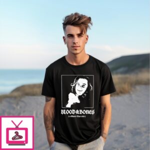 Blood And Bones A Ghost Chat Club Black White Design T-Shirt