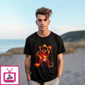 Cat Shall Not Pass Fire Flames Gandalf Catdalf Frodo Lord Of The Rings T-Shirt