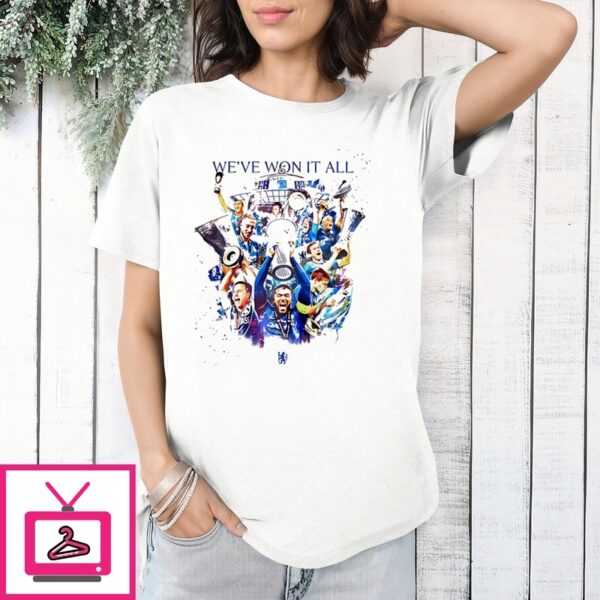 Celebrates Poster Chelsea Fc Winners Champions 2024-25 Uefa Conference League T-Shirt