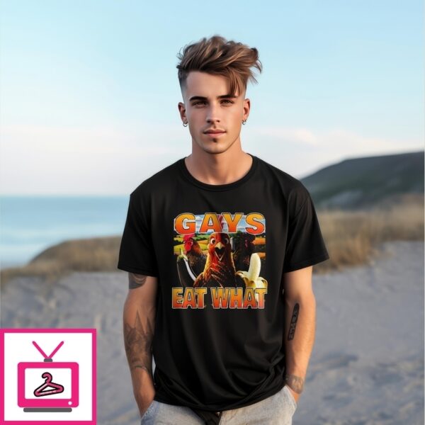 Chicken Gays Eat What Collage T-Shirt