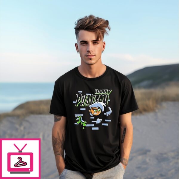 Danny Phantom Coming Through Brick Wall T-Shirt
