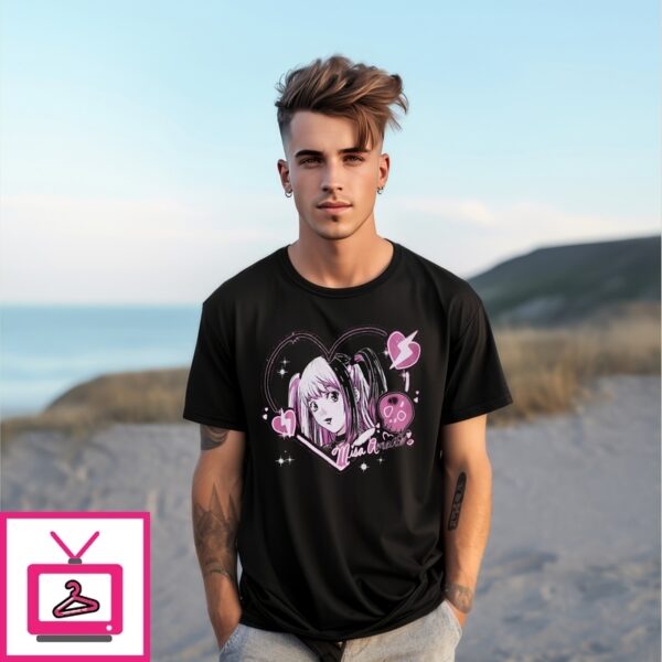 Death Note Misa Pink Heart Portrait T-Shirt