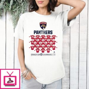 Florida Panthers 2024 Stanley Cup Champions Jersey Roster T-Shirt