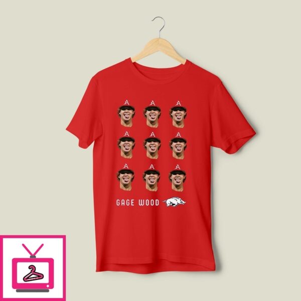 Gage Wood Arkansas Razorbacks T-Shirt