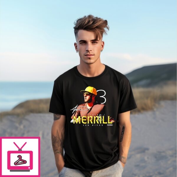 Jackson Merrill San Diego Padres Breakout Signature T-Shirt