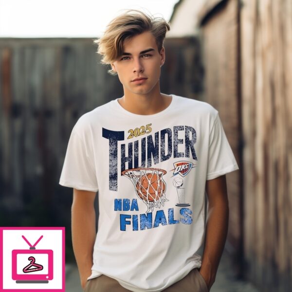 Kristin Chenoweth Wearing Okc Thunder 2025 Nba Finals Retro Net T-Shirt