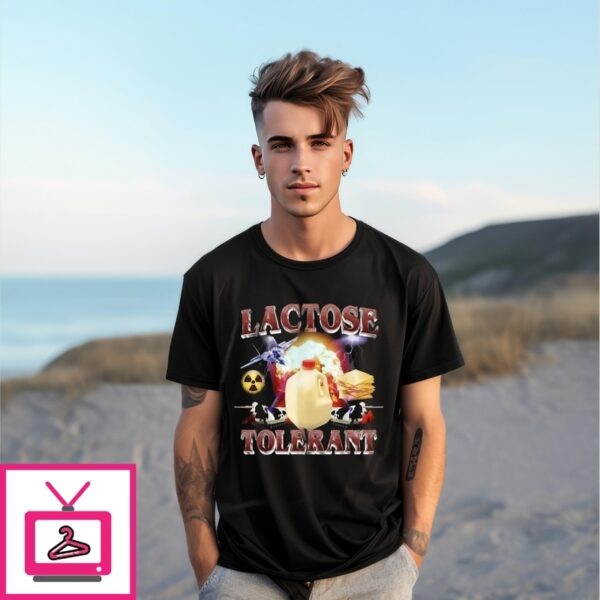Lactose Tolerant Red Text T-Shirt