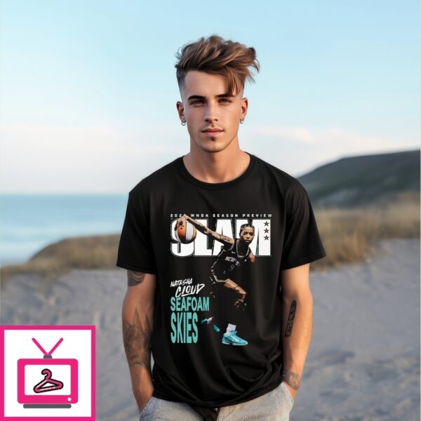 Natasha Cloud New York Liberty Seafoam Skies Magazine Slam 256 Cover 2025 Wnba Season T-Shirt
