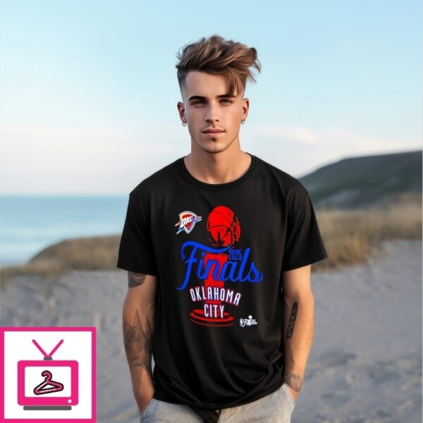 Oklahoma City Thunder 2025 Nba Finals Skyline Trophy T-Shirt