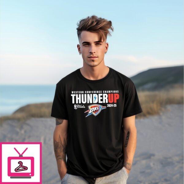 Oklahoma City Thunder 2025 Western Conference Champions Playoff T-Shirt