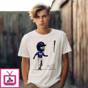 Pete Crow-Armstrong Chicago Cubs Batflip Big Head Signature T-Shirt