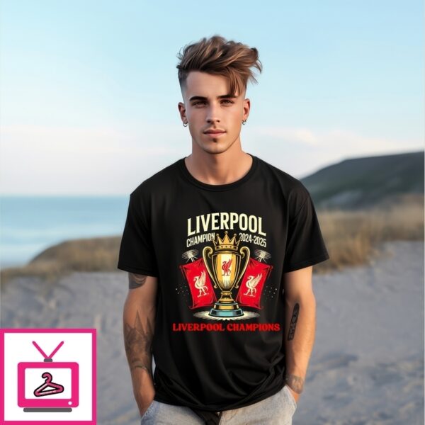 Premier League Liverpool Champions 2024 2025 Trophy T-Shirt