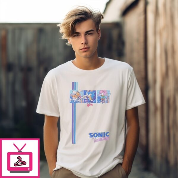 Sonic The Hedgehog Trio Panel Retro T-Shirt