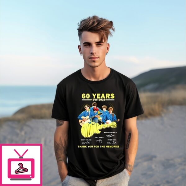 The Monkees 60 Years 1965 2025 Thank You For The Memories Signatures T-Shirt