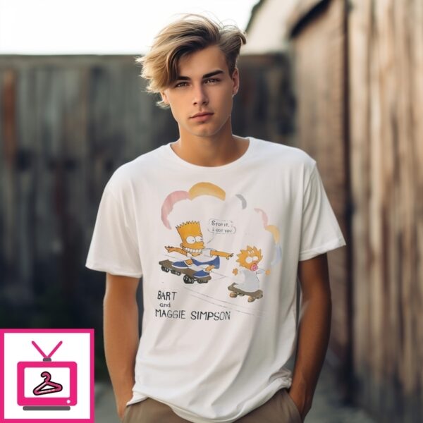 The Simpsons Bart And Maggie Simpson Surfing T-Shirt