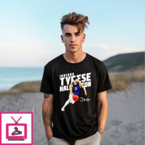 Tyrese Haliburton Indiana Pacers Slant Signed Signature T-Shirts